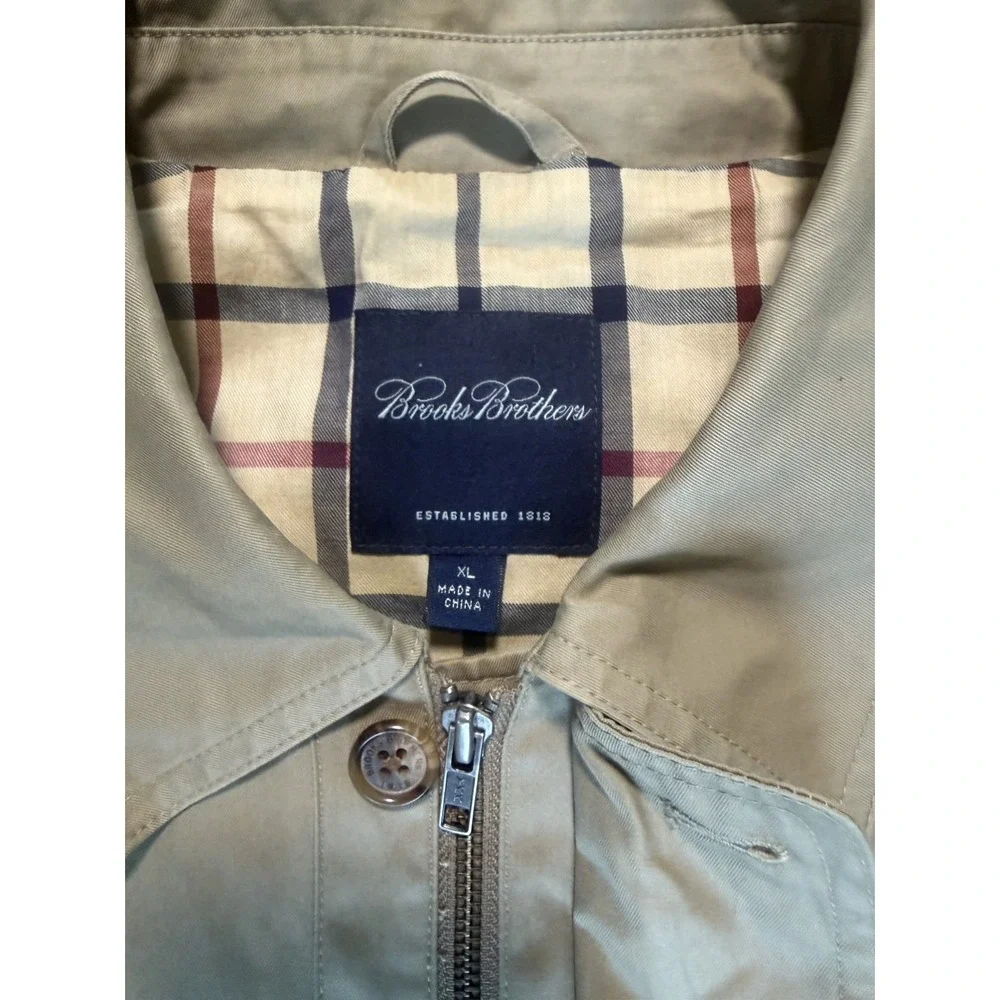 Vintage Brooks Brothers Overcoat Trench collar Coat XL Beige Men